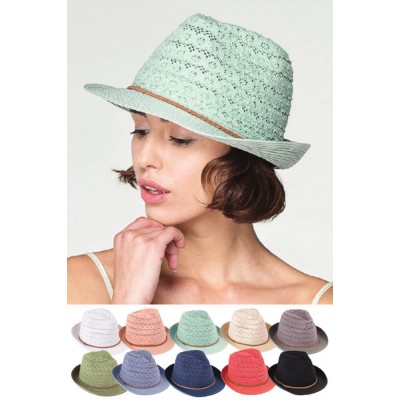 ScarvesMe C.C Cotton Lace Sun Protector Fedora Hat with Weaved String Band  eb-43786473